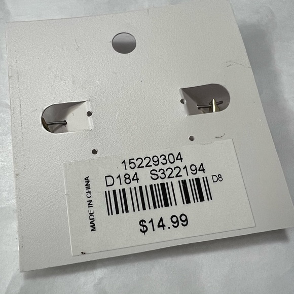 Loft Hoop Earrings Gold Toned 1" Textured Finish - Picture 3 of 5